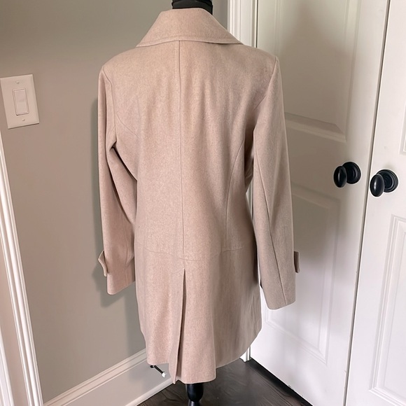 Unworn Brown/Gray Tan Anne Klein Wool Car Coat Approx Size Medium M - Picture 3 of 11